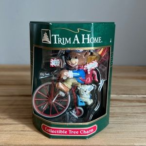 2/$15 Trim A Home Collectible Tree Charm “Bear Riding unicycle” Holiday Ornament